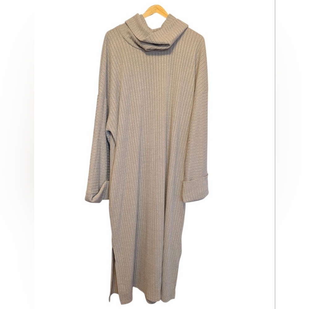Cozy Ribbed Knit Turtleneck Dress By Suzanne Betro. Sz 2x NWOT
